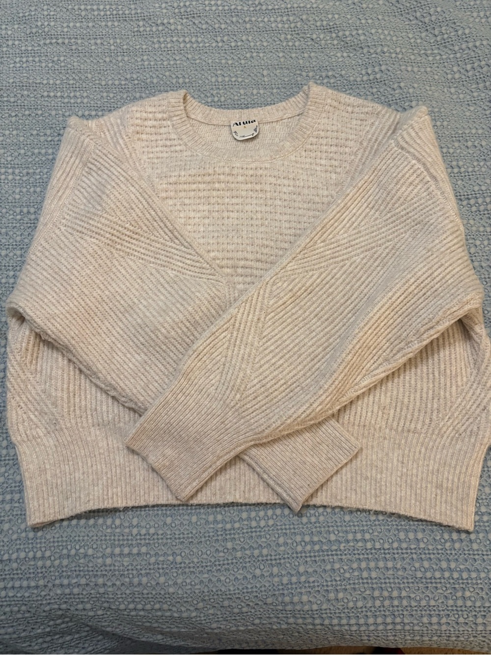 ARULA Cream Textured Ribbed Crewneck Sweater sz 2X